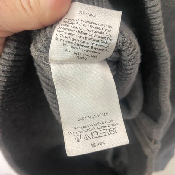 Eddie Bauer Zip-Up Cardigan Sweater Mens M Gray Cotton Knit Mock Neck - Picture 6 of 10